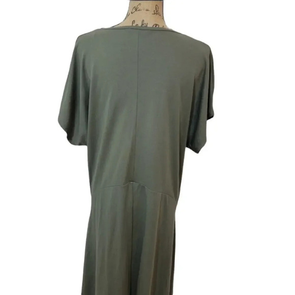 ZARA Womens Regular Oversized Army Green Shirt Dress Shark Bite Hem Size Small - Picture 13 of 16